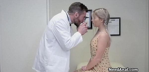  Lollipop for deep anal with blonde teen at the doctors office